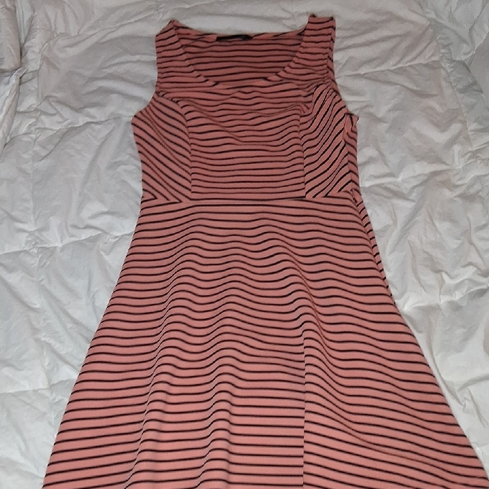 Striped Pink Sleeveless Dress